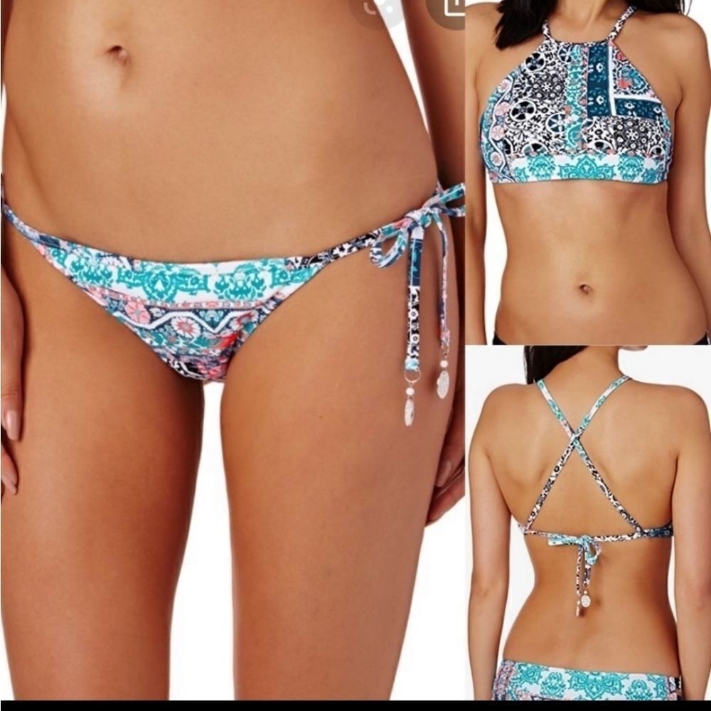 Seafolly Reversible High Neck Tank & Hipster Tie Side Bahama Bikini two piece 10